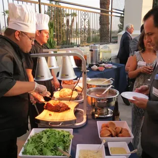 The turkey and prime rib carving station.  The staff was extremely professional and a joy to work with. -Corporate reception, RAM