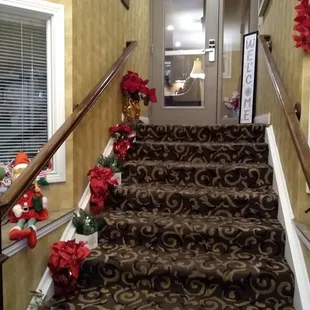 going up to the locked breakfast area