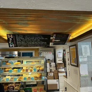 Inside - pastries and specialty drinks menu