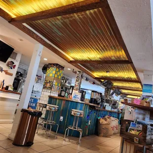 a view of the bar area