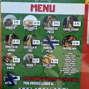 menu