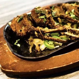 Lamb chops - Lamb chops marinated in ginger, garlic, spices and herbs and prepared in the tandoor!