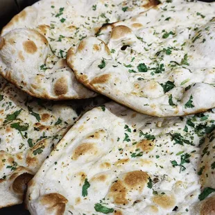 Fresh made garlic naan, made to order!