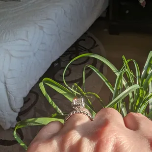 Engagement ring and wedding band