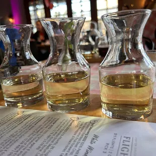 Wine flight - you can select which wines you're interested in trying.