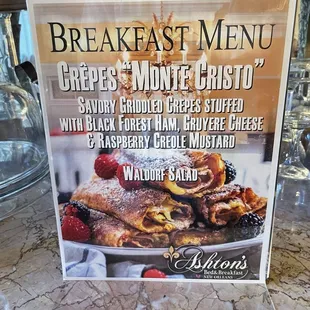 Vegetarian version had roasted mushrooms instead of Black Forest ham (very good!)