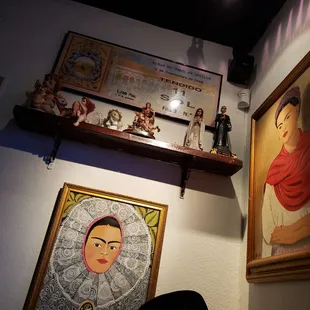 Some of the Frida decor and the Holy corner with saint&apos;s.