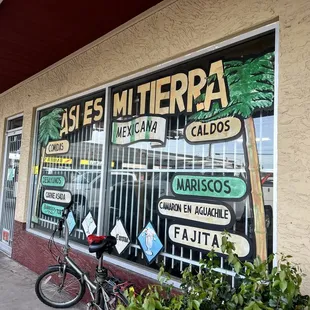 Window art at entrance