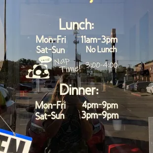 Hours and sleeping panda