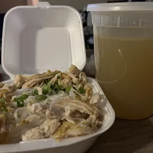 This is a large. I will stick with the place I typically go to the broth taste like chicken broth from the box.