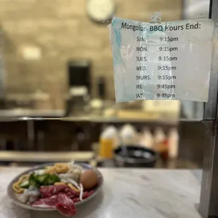 a plate of food on a counter
