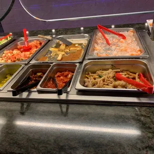 a variety of asian food items