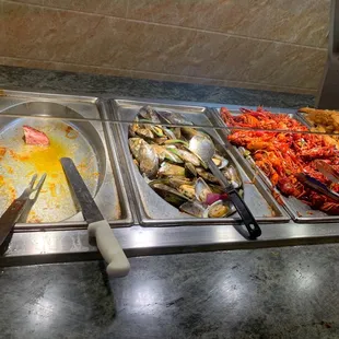 various types of food being prepared