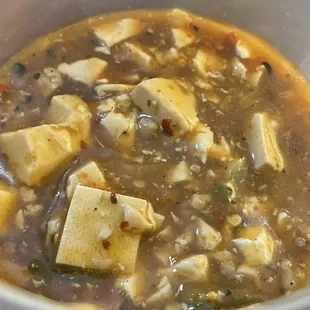 Mapo Tofu with Ground Pork (modified to mild-not as red)