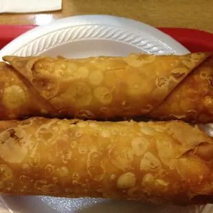 two pastries on a paper plate