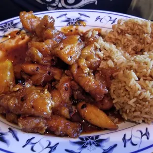 Orange chicken with fried rice