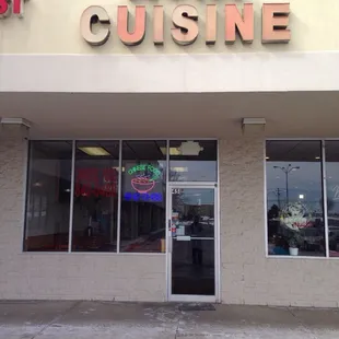 the front of the restaurant