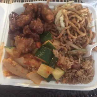 Kung pao chicken spicy  Orange chicken.