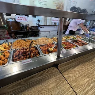 a variety of food items on display
