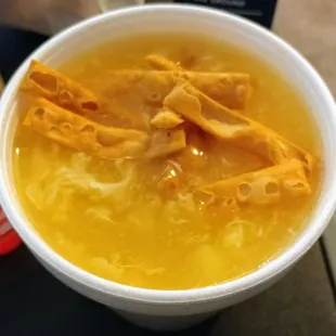 Egg Drop Soup ($3.00) w/ Crunchy Noodles