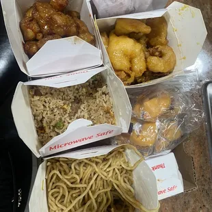 Family meal. Received cold.