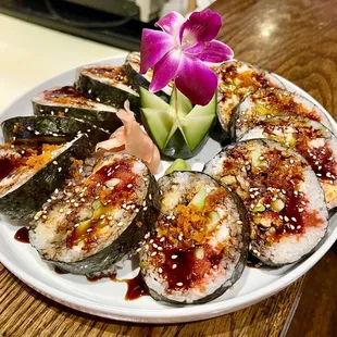 King Kong Sushi Roll, the largest roll Asia Garden has!
