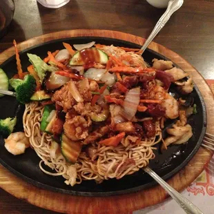 House Special pan fried noodles.