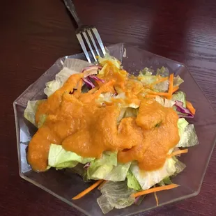Salad with sesame dressing at Asia Garden.