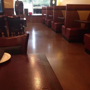 Booth and table? Take your pick.