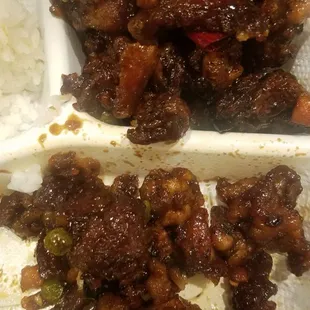 Overcooked, burnt General Tso