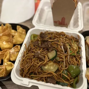 Crab Rangoons + Beef Lo Mein