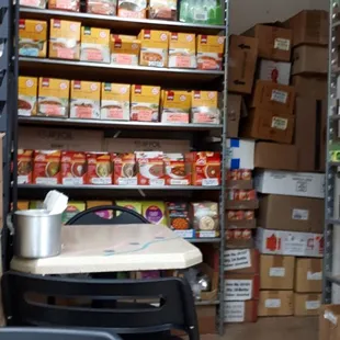 a table and chairs in a store