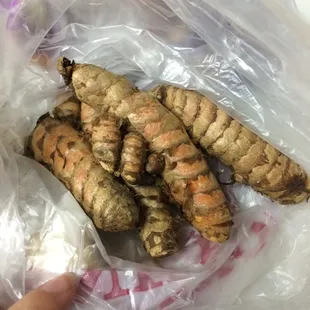 Fresh turmeric root, or Haldi