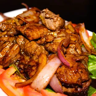 a close up of a plate of food