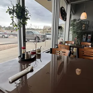 a view of the outside of a restaurant