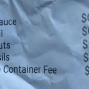 Now they have container fee.  50 cents per to  go box. .