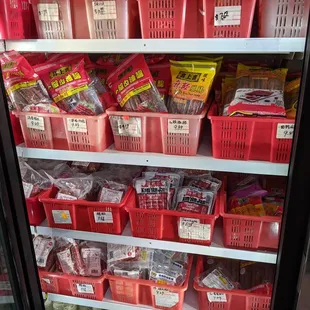 a variety of food items on display