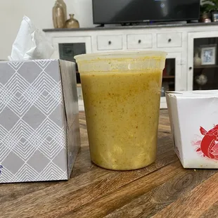 Kang Karee Yellow Curry and rice Tissue box for size reference