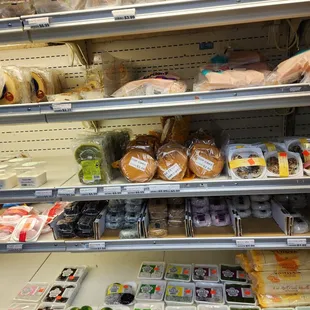 a variety of food items on display