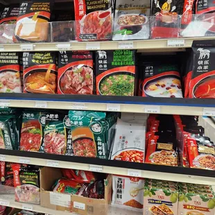 a variety of asian food items