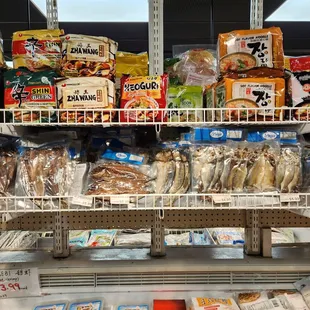 a variety of food items on display