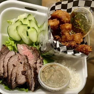 Steak prahok and pork cracklings... they should sell bottles of that dip. Mmm
