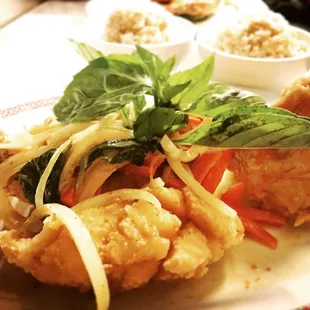 Red snapper with curry sauce