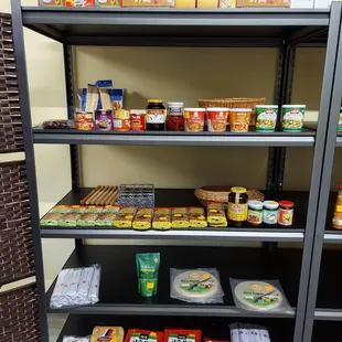 Noodles, curry paste, tea, spring roll wraps, and random other stuff