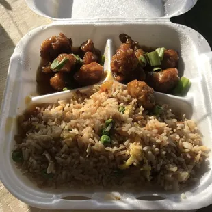 Orange Chicken + Best Fried rice   Ever