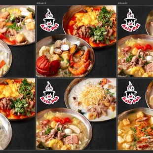 a series of photos of a variety of dishes