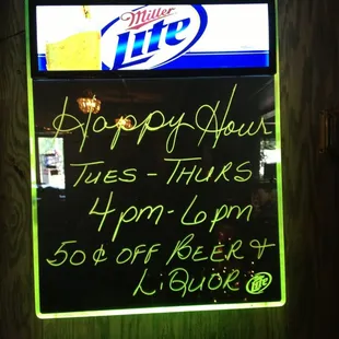 Happy hour... 50 cents off - the more you buy, the more you save!!
