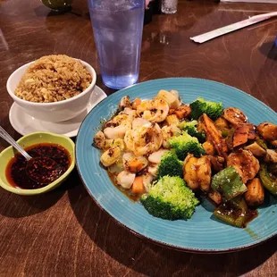 Double flavor beef and shrimp - NO Sechuan w/ Hot Oil