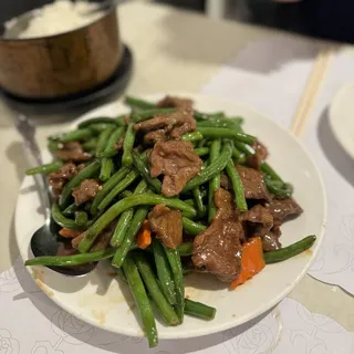 L5. String Bean with Beef over Rice