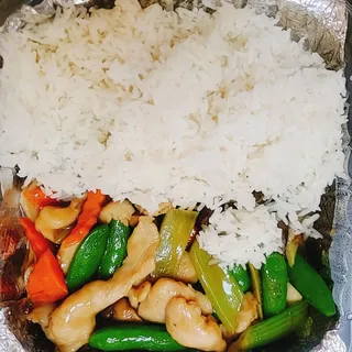 L6. Mushroom Chicken over Rice